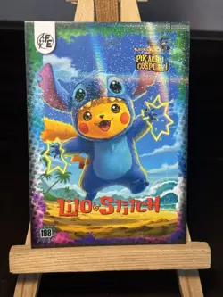 Stitch Pikachu #188 - Galaxy Holo - Electric Pikachu Cosplay - Pokemon ZL13 - Image 1