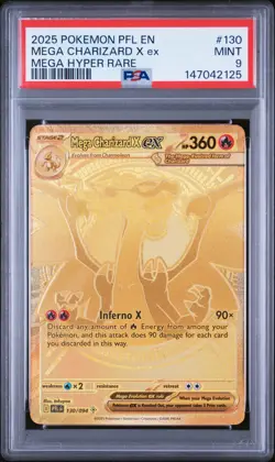 2025 POKEMON PFL EN-PHANTASMAL FLAMES MEGA HYPER RARE MEGA CHARIZARD X EX PSA 9 - Image 1