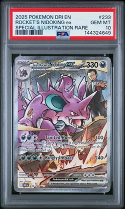 2025 POKEMON DESTINED RIVALS SPECIAL ILLUSTRATION TEAM ROCKET NIDOKING EX PSA 10 - Image 1