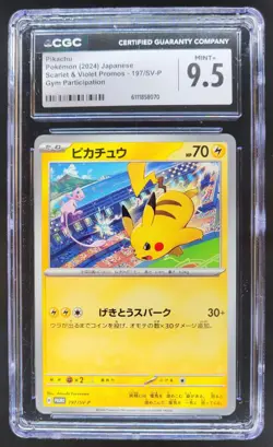 2023 Pokemon SV Black Star Promos JP Pikachu #197/SV-P CGC 9.5 PT - Image 1