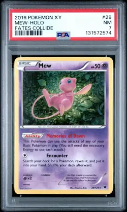 2016 POKEMON XY FATES COLLIDE #29 MEW-HOLO PSA 7 - Image 1