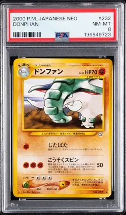 2000 POKEMON JPN NEO #232 DONPHAN PSA 8 - Image 1