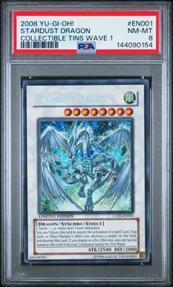 2008 YU-GI-OH! COLLECTIBLE TINS WAVE 1 #EN001 STARDUST DRAGON PSA 8 - Image 1