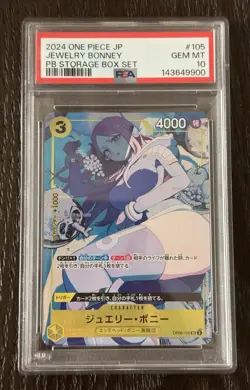 PSA 10 Jewelry Bonney OP08-105 PB Storage Box Set 2024 One Piece Card JPN - Image 1