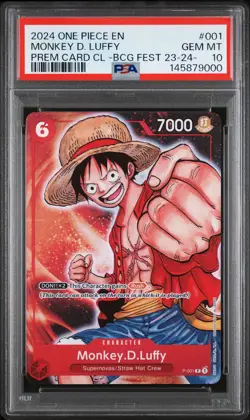 2024 ONE PIECE PREMIUM CARD COLLECTION #001 MONKEY D. LUFFY PSA 10 - Image 1