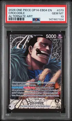 2026 ONE PIECE OP14-EB04-THE AZURE SEA'S SEVEN ALTERNATE ART CROCODILE PSA 10 - Image 1