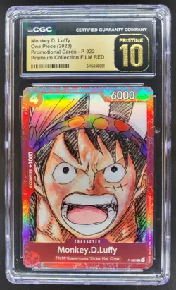 2023 ONE PIECE MONKEY D. LUFFY PROMO FILM RED P-022 CGC 10 PRISTINE B PT - Image 1