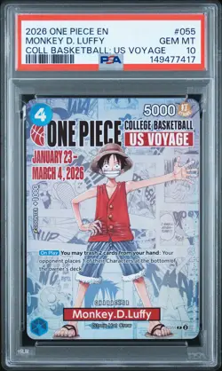 2026 ONE PIECE PROMOS ONE PIECE COLLEGE BK: US VOYAGE MONKEY D. LUFFY PSA 10 - Image 1