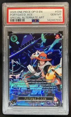 2025 One Piece Portgas D. Ace Special Card Alt Art #EB02-028 PSA 10 - Image 1