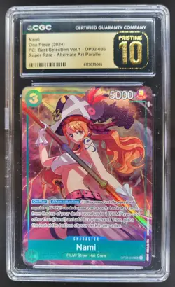 2024 ONE PIECE NAMI SUPER RARE ALTERNATE ART OP02-036 CGC 10 PRISTINE B PT - Image 1