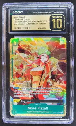 2025 ONE PIECE MORE PIZZA!! ALT ART OP07-037 CGC 10 PRISTINE C PT - Image 1
