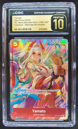 2025 One Piece Best Selection Yamato Rare Alt Art #EB01-007 CGC 10 PRISTINE A PT - Image 1