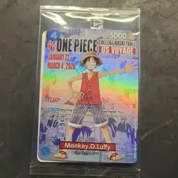 Monkey.D.Luffy College Basketball US Voyage P-055 One Piece Promo Sealed - Image 1