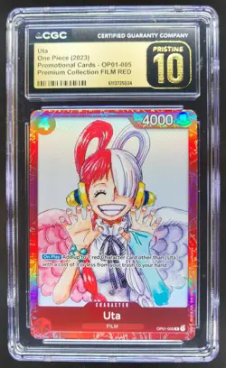 2023 One Piece Premium FILM RED Edition Uta #OP01-005 CGC 10 PRISTINE B PT - Image 1
