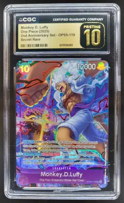 2024 One Piece Monkey.D.Luffy Secret Rare #OP05-119 CGC 10 PRISTINE B PT - Image 1