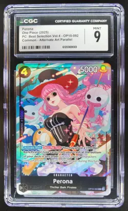 2025 One Piece Best Selection Vol.4 Perona Rare Alt Art #OP10-092 CGC 9 A PT - Image 1