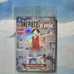 Namco Monkey.D.Luffy P-055 One Piece CCG US Voyage Promo Holo Card Basketball - Image 1