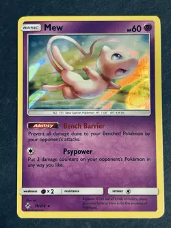 Mew 76/214 Sm-Unbroken Bonds Holo Rare Pokemon Card NM - Image 2