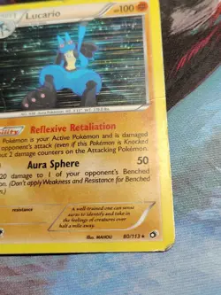 Lucario 80/113 B&W Legendary Treasures Holo Pokemon Card - Image 4