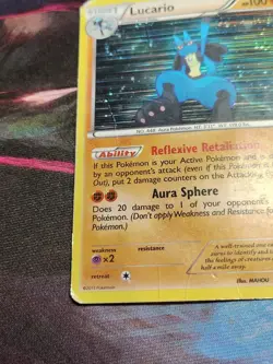 Lucario 80/113 B&W Legendary Treasures Holo Pokemon Card - Image 5