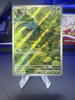 Pokemon TCG Bulbasaur Holo Card 166/165 Scarlet & Violet 151 Illustration Rare - Image 1