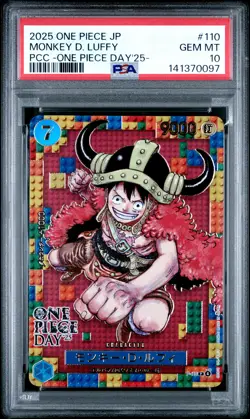 2025 ONE PIECE JPN PREM CARD COLL -ONE PIECE DAY'25- #110 MONKEY D. LUFFY PSA 10 - Image 1