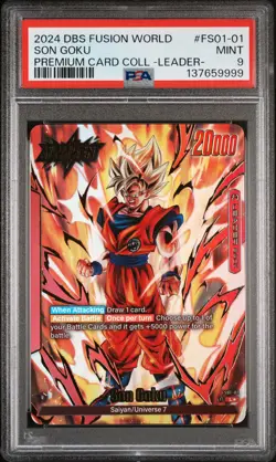 2024 DRAGON BALL PREMIUM CARD COLLECTION -LEADER COLLECTION SON GOKU PSA 9 - Image 1