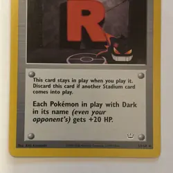 Pokemon Rocket's Hideout 63/64 Neo Revelation Regular Trainer Card NM Uncommon - Image 3