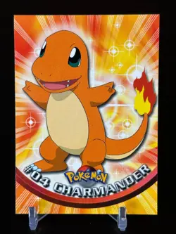 Topps Pokemon Card #04 Charmander Blue Logo NM - Image 1