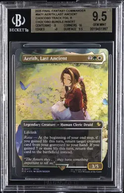 2025 MTG FINAL FANTASY COMMANDER BUNDLE INSERT #0471 AERITH LAST ANCIENT BGS 9.5 - Image 1