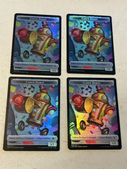 4 x mtg foil token Balloon // Clown Robot, 007/003, Unfinity, unplayed - Image 1