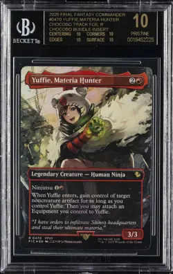 2025 MTG FINAL FANTASY COMMANDER #0470 YUFFIE MATERIA HUNTER BGS 10 BLACK LABEL - Image 1