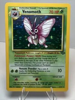 LP Venomoth 13/64 Holofoil Jungle AUTHENTIC Pokemon Card - Image 1