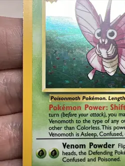 LP Venomoth 13/64 Holofoil Jungle AUTHENTIC Pokemon Card - Image 4