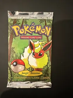 Pokemon WOTC Jungle Unlimited Booster Pack Vintage Sealed TCG Flareon Artwork - Image 1