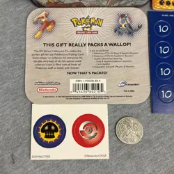 Pokemon TCG EX Ruby & Sapphire Collector Tin 2003 W/ Coin / Counters / Poster - Image 2