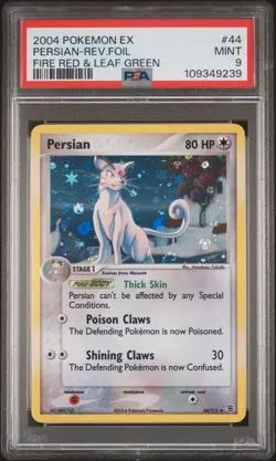 2004 POKEMON EX FIRE RED & LEAF GREEN #44 PERSIAN-REVERSE FOIL PSA 9 - Image 1