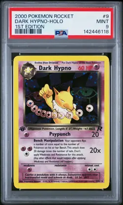 2000 POKEMON ROCKET 1ST EDITION #9 DARK HYPNO-HOLO PSA 9 - Image 1