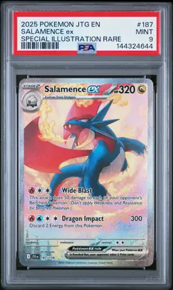 2025 POKEMON JOURNEY TOGETHER SPECIAL ILLUSTRATION RARE SALAMENCE EX PSA 9 - Image 1