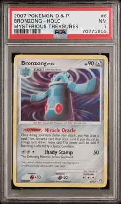Pokemon TCG Bronzong Holo 2007 Mysterious Treasures 6/123 PSA 7 - Image 1