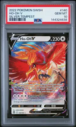 2022 POKEMON SWORD & SHIELD SILVER TEMPEST #140 HO-OH V PSA 10 - Image 1