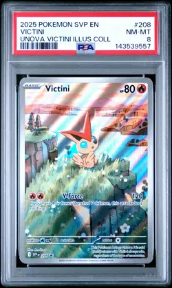 2025 POKEMON SVP VICTINI ILLUSTRATION COLLECTION #208 VICTINI PSA 8 - Image 1