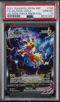 2021 POKEMON SWSH PREMIUM COLLECTION PROMO #184 FULL ART/JOLTEON VMAX PSA 10 - Image 1