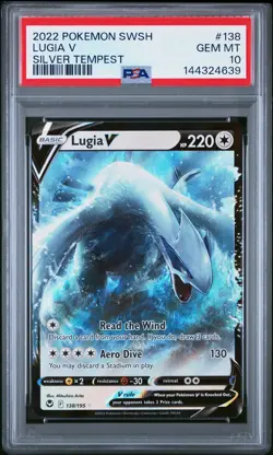 2022 POKEMON SWORD & SHIELD SILVER TEMPEST #138 LUGIA V PSA 10 - Image 1