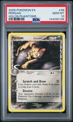 2006 POKEMON EX HOLON PHANTOMS #48 PERSIAN PSA 10 - Image 1