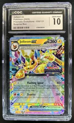 2025 Pokemon Prismatic Evolutions Jolteon ex Promos #030/131 CGC 10 - Image 1