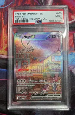 2023 POKEMON EN-SV BLACK STAR PROMO 151 ULTRA-PREMIUM COLL #053 MEW EX PSA 9 #55 - Image 1