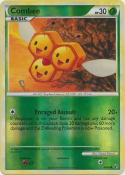 Pokemon - Combee - 44/90 - Common - Reverse Holo - HS Undaunted - NM - Image 1