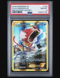 2016 POKEMON XY BREAKPOINT 123 FULL ART/GYARADOS EX SECRET Psa 8 Near Mint To M - Image 1