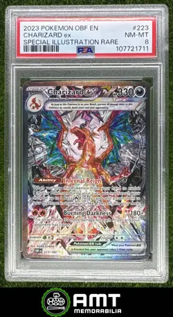 Charizard ex PSA 8 2023 Pokemon SV Obsidian Flames Illustration Rare #223/197 11 - Image 1